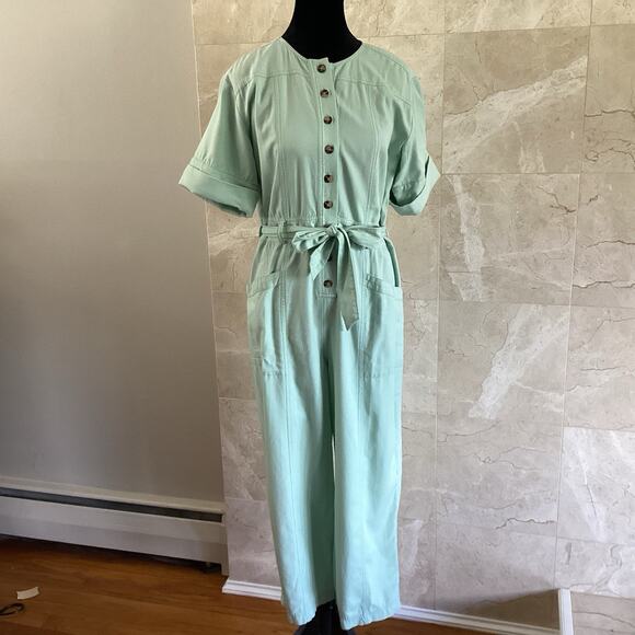 Madewell Top-Stitched Coverall Jumpsuit, Size 2 Green, Fall Utility Minimalist - Picture 4 of 16